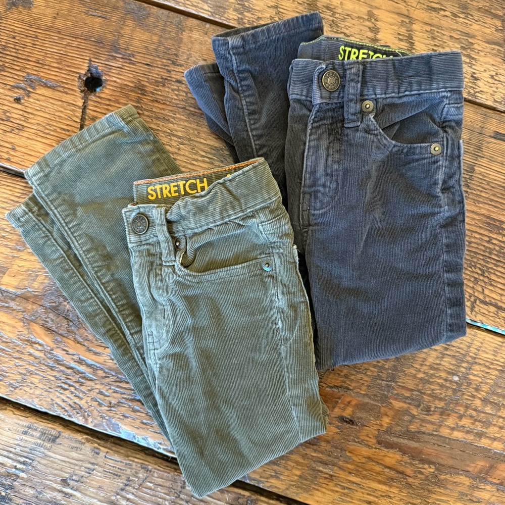 2 pairs of Crewcuts stretch corduroy pants. Size 4T.